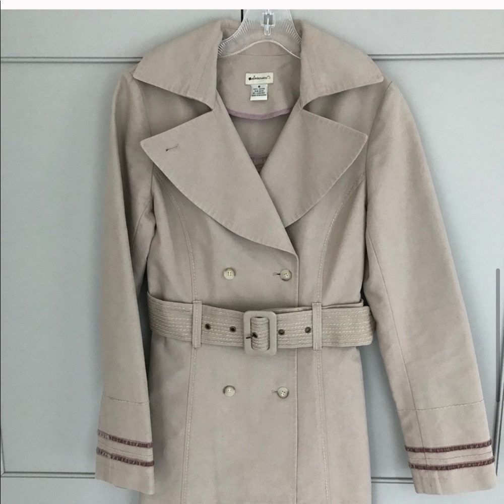 Anthropologie short purple trench coat